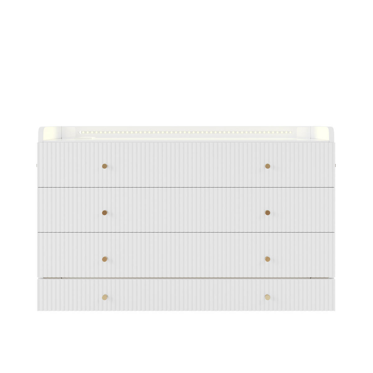 SCHRANKBETT aus MDF 140x200 cm Weiß mit USB, Steckdose, LED-Beleuchtung, Schubladen und Hochglanzfront - Weiß, Holzwerkstoff (90/200cm) - Modfu