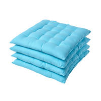 STUHLKISSEN 4er-Set hellblau 40/40/6,5 cm - Hellblau, Textil (40/40/6.5cm) - Homescapes