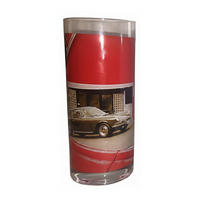 LONGDRINKGLAS 911 901 Rot 300 ml, Kristallglas, Sammlerglas, Trinkglas, Design Glas, Whiskyglas, Cocktailglas, Küchenzubehör, Geschenkidee - Multicolor, Glas (0.3L) - Porsche