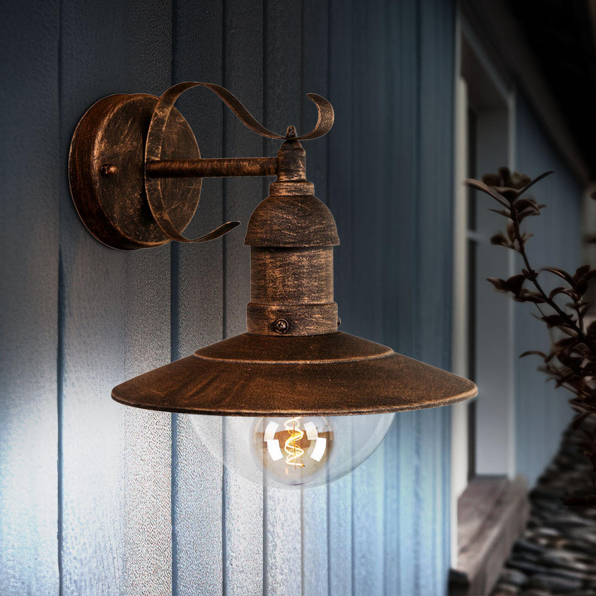 LED WANDLEUCHTE Amrum Schwarz Gold - Braun, Metall (27.2/24/25.6cm)