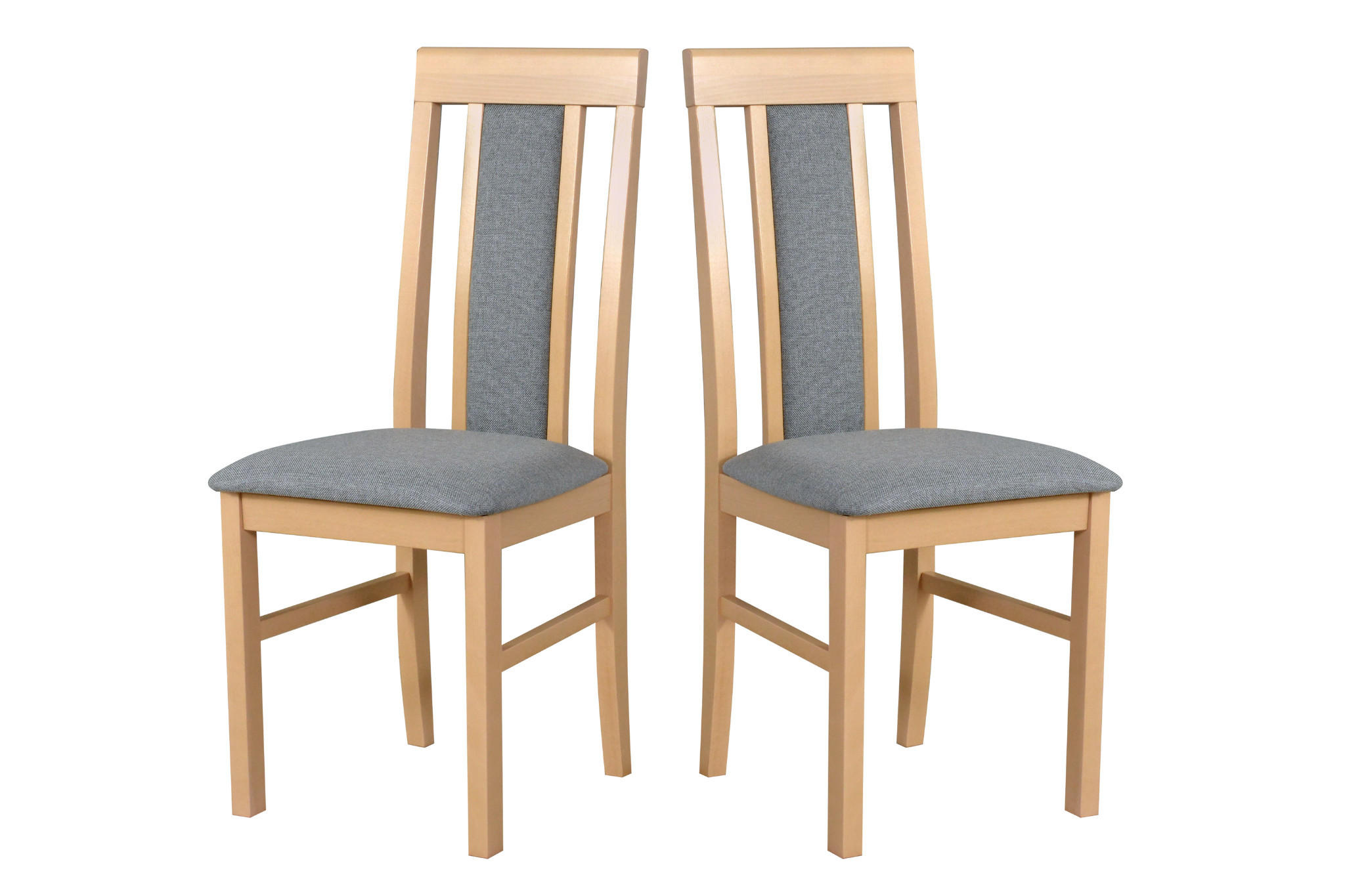 STUHL 2er Set Nilo 2, sonoma - Graubraun/Sonoma Eiche, Holz (43/94/40cm) - Leaf Design