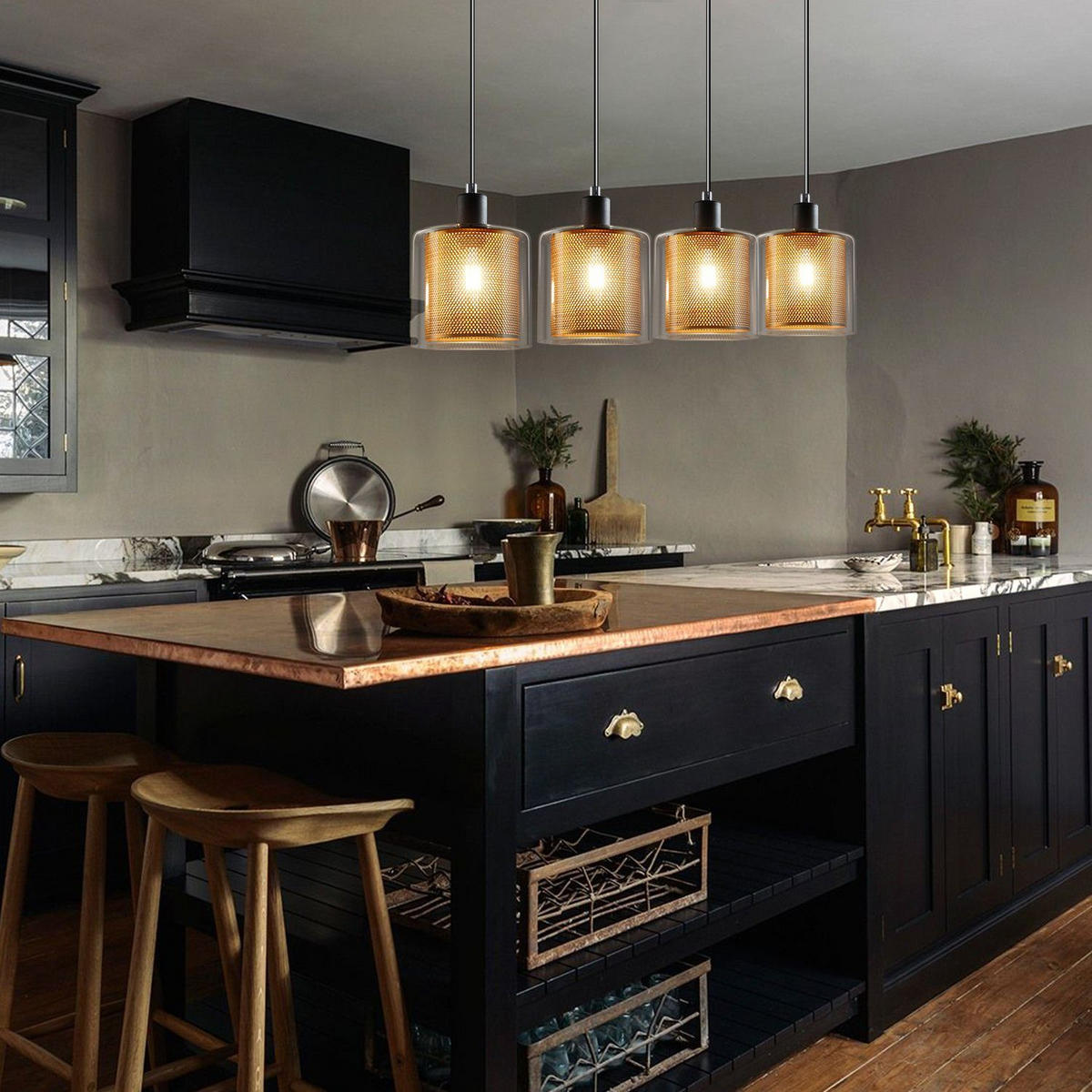 PENDELLEUCHTE Lila 150/13/17.5 cm - Goldfarben, Metall (150/13/17.5cm) - ZMH