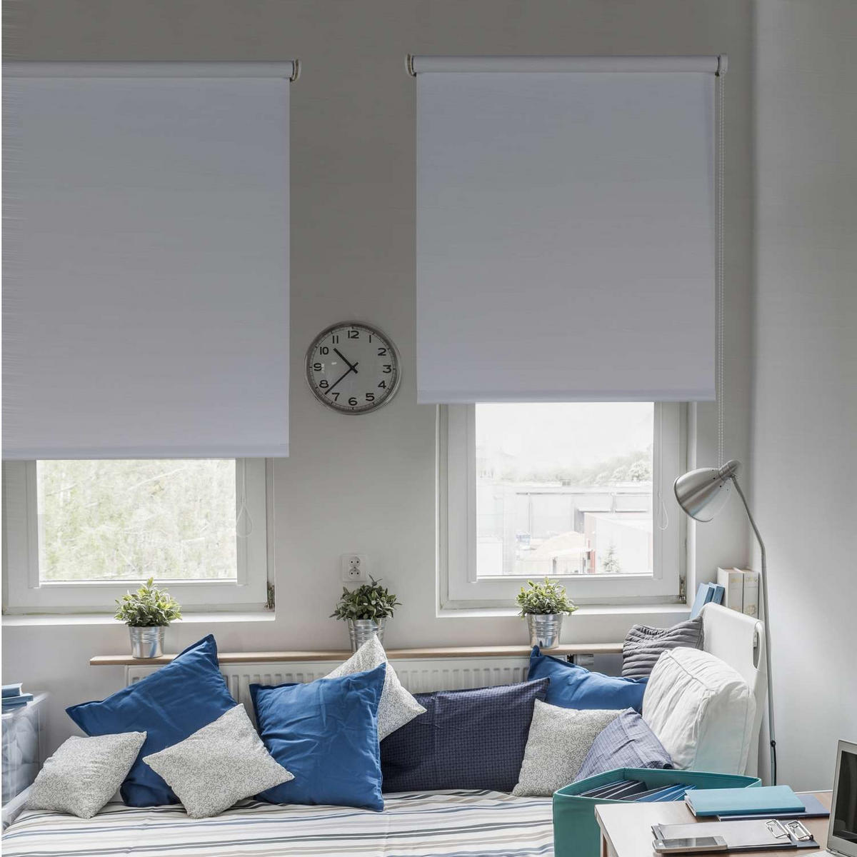 VERDUNKELUNGSROLLO Weiß 200x250 cm - Weiß, Kunststoff (200/250cm) - STORESDECO