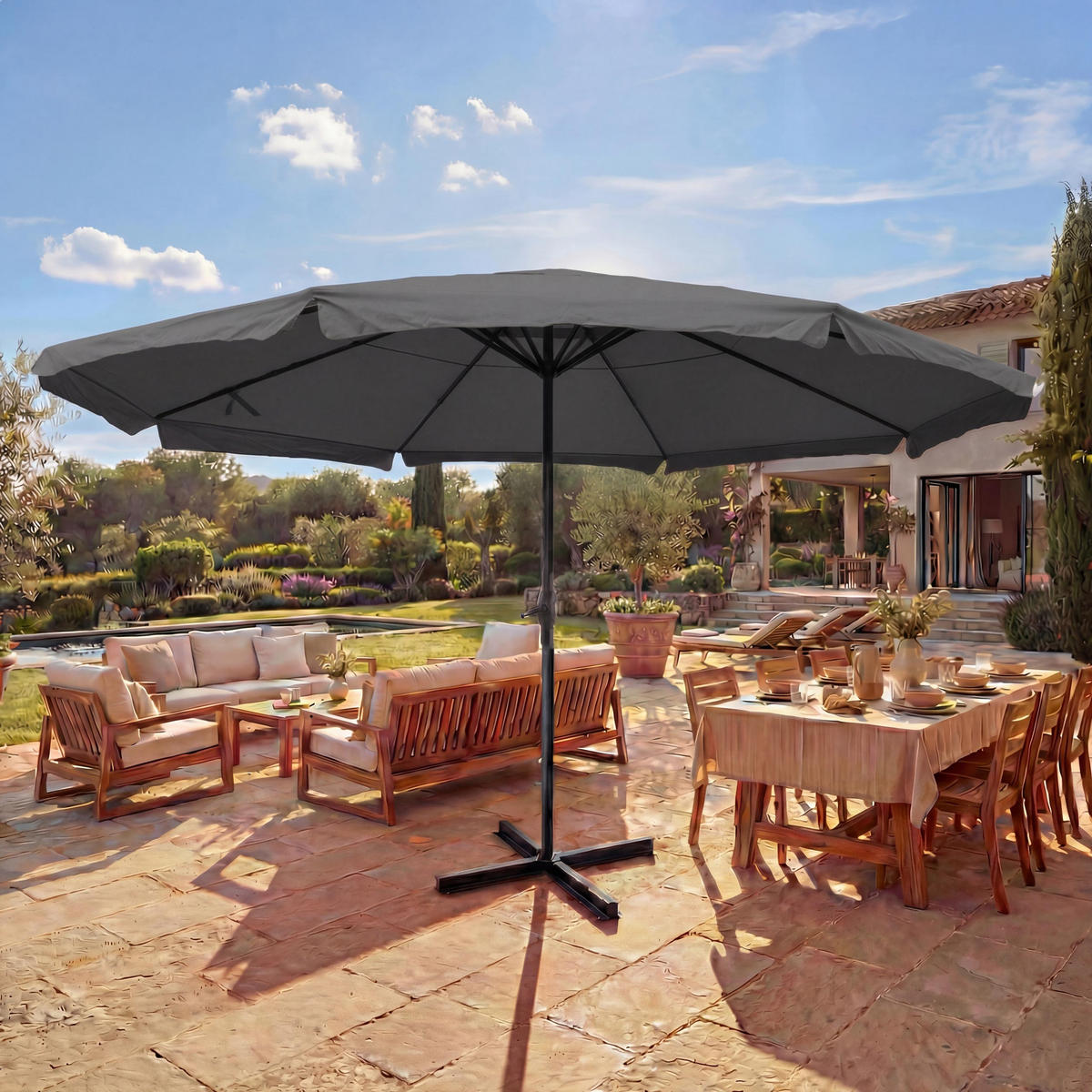 SONNENSCHIRM PRO Anthrazit - Anthrazit, Textil (500/500cm) - MCW