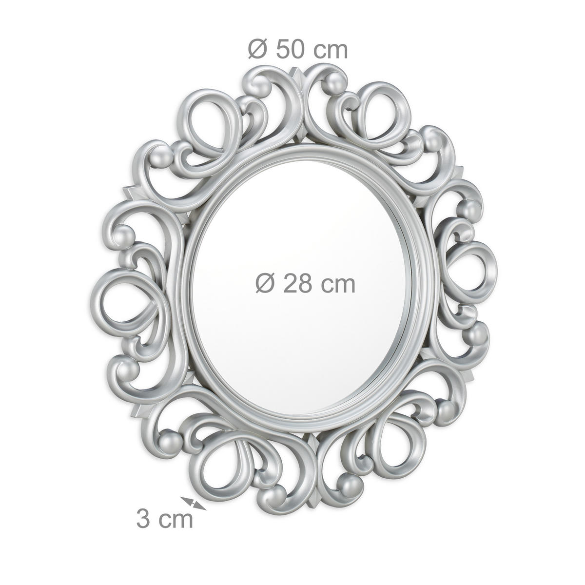 WANDSPIEGEL - Multicolor, Glas/Wellpappe (50/50/3cm) - Relaxdays