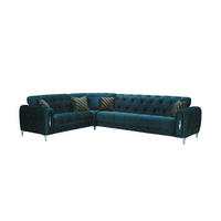 ECKSCHLAFSOFA Patna Grün - Langer Schenkel Rechts - Grün, Holzwerkstoff/Kunststoff (245/315cm)