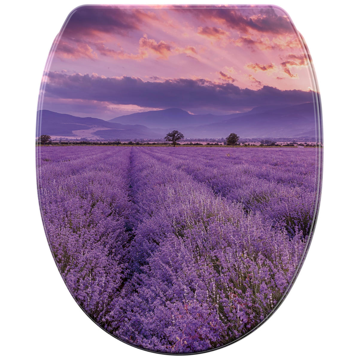 WC-SITZ mit Absenkautomatik & Top Fix Lavendel - Lila, Holzwerkstoff (37.7/5.5/48cm) - Sanilo