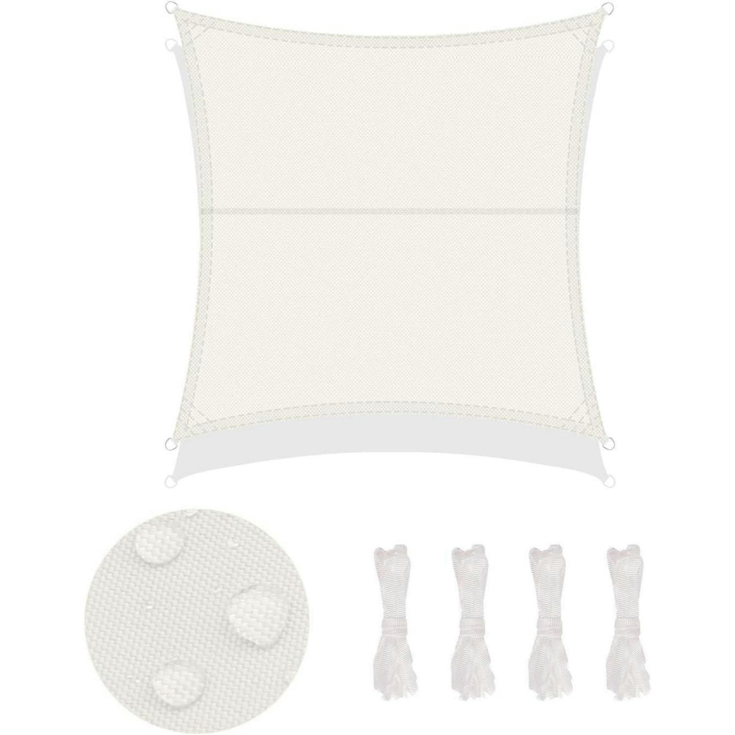 SONNENSEGEL 5 x 5 m Cremeweiß Wasserdicht UV-Schutz - Creme, Textil (20/35cm)