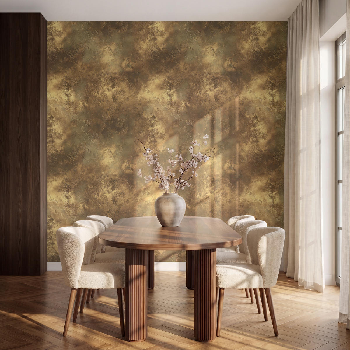 TAPETE - Antik - Metallic-Look - Gold - 220x240 cm - Messingfarben, Papier (220/240cm) - OnlyWow