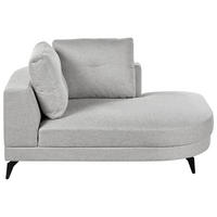 CHAISELONGUE-LINKSSEITIGE Kunstleinen Grau Yuri - Dunkelgrau/Schwarz, Textil (111/88/151cm) - Beliani