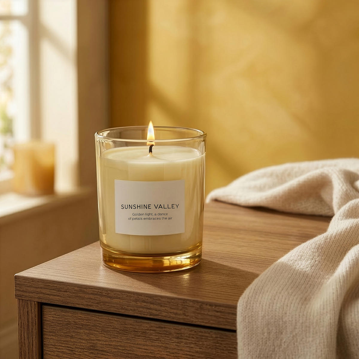 DUFTKERZE Pure Poetry Sunshine Valley - Orange, Paraffin (9cm) - Butlers