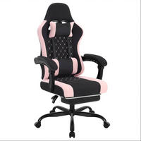 BÜROSTUHL mit Massagefunktion höhenverstellbar Mesh-Stoff Metall Black/Pink - Schwarz, Metall (70/127/70cm) - Meubliv