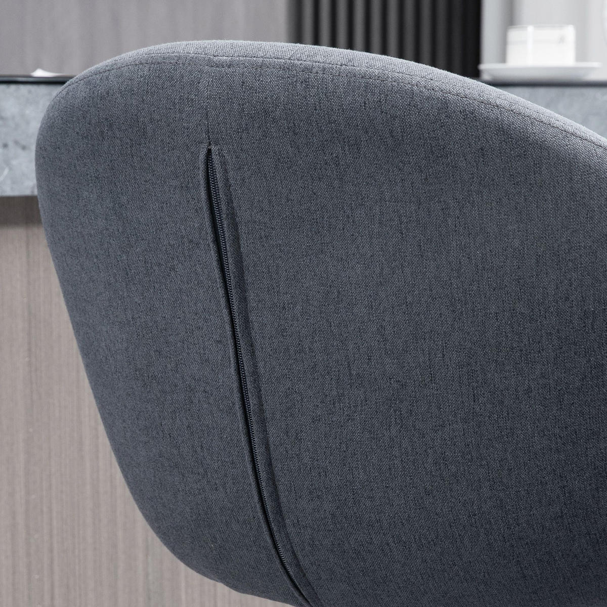 BARHOCKER, Höhenverstellbarer Barstuhl Tresenhocker mit Leinenoptik Dunkelgrau - Dunkelgrau, Textil (54/112/54cm) - HOMCOM