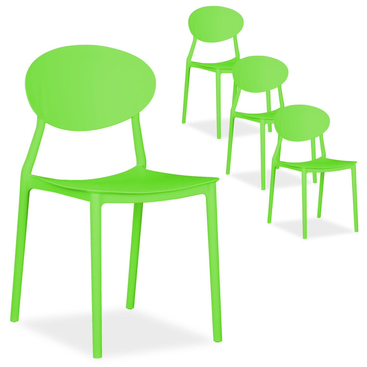 GARTENSTUHL 4er-Set Kunststoff Grün - Grün, Kunststoff (41/80/51cm) - Homestyle4u