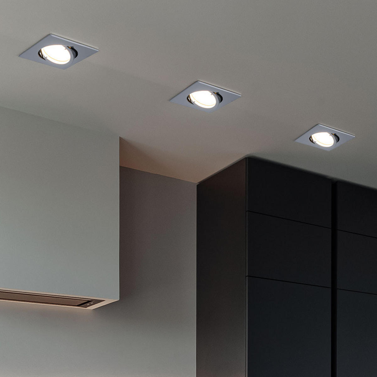 LED EINBAULEUCHTE Chrom Silber eckig - Silberfarben, Metall (8.2/8.2/2.5cm)