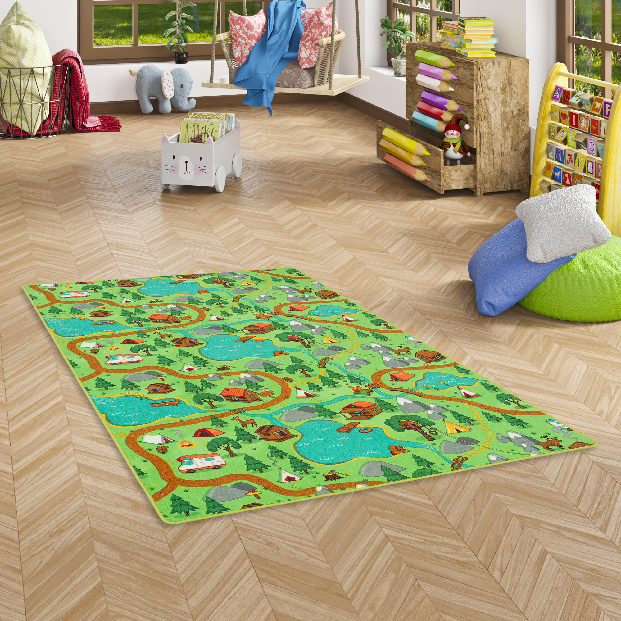 Thumbnail - Snapstyle Kinder, Hellbraun, Textil, 140x200 cm, Teppiche & Böden, Teppiche, Teppich Kinderzimmer