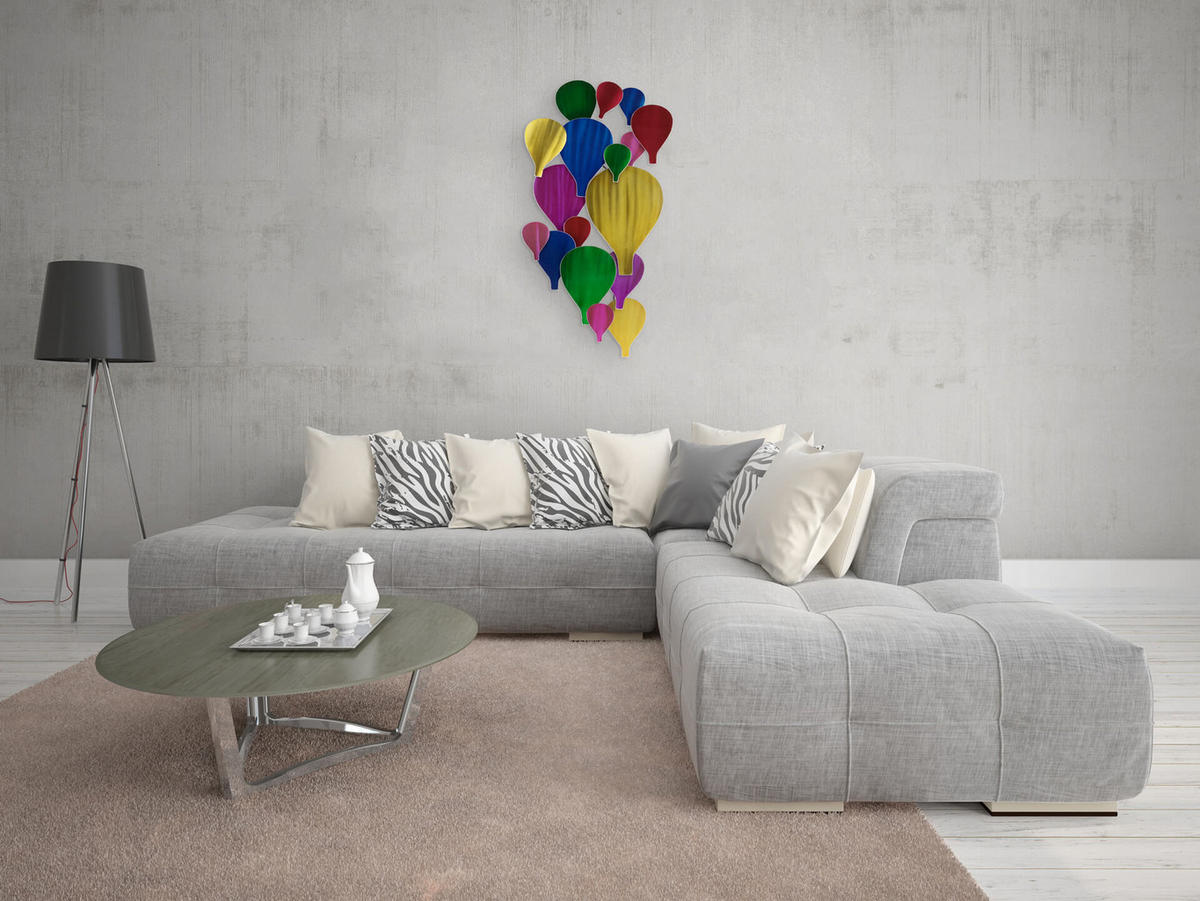 WANDDEKO Bunt 46/92 cm - Multicolor, Metall (3.47/92/7cm) - KUNSTLOFT