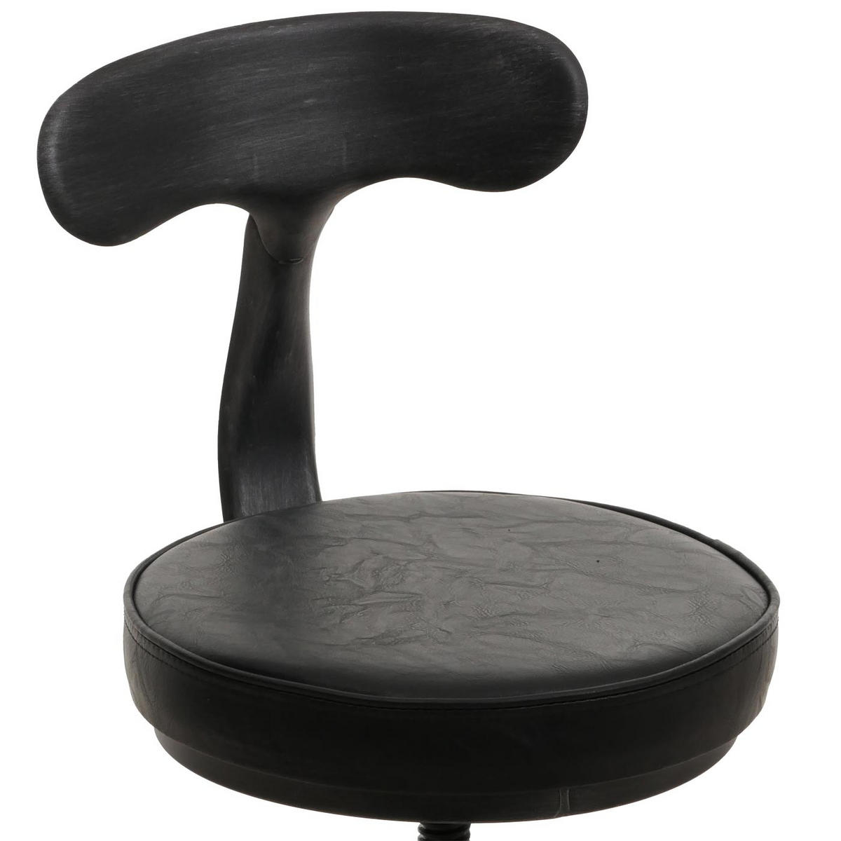 BARHOCKER 2er-Set mit Lehne Sitzhöhe 58-82cm höhenverstellbar drehbar Fußablage Stahl Kunstleder Schwarz - Schwarz, Kunststoff (41/108/47cm) - PROREGAL
