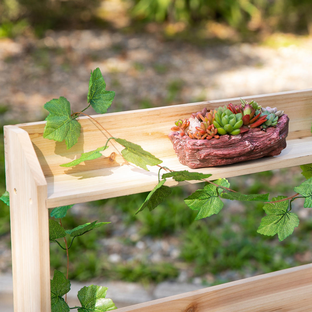PFLANZTISCH mit Schublade, Gärtnertisch mit Waschbecken und Rollen, Tannenholz, Natur - Fichtefarben, Holz (92/45/119cm) - Outsunny
