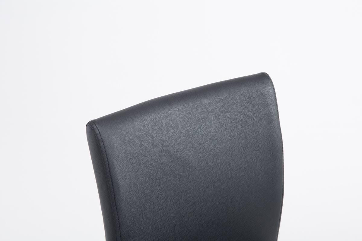 BARHOCKER 2er Set Lederlook schwarz - Chromfarben/Schwarz, Textil/Metall (38.5/94.5/47cm) - CLP
