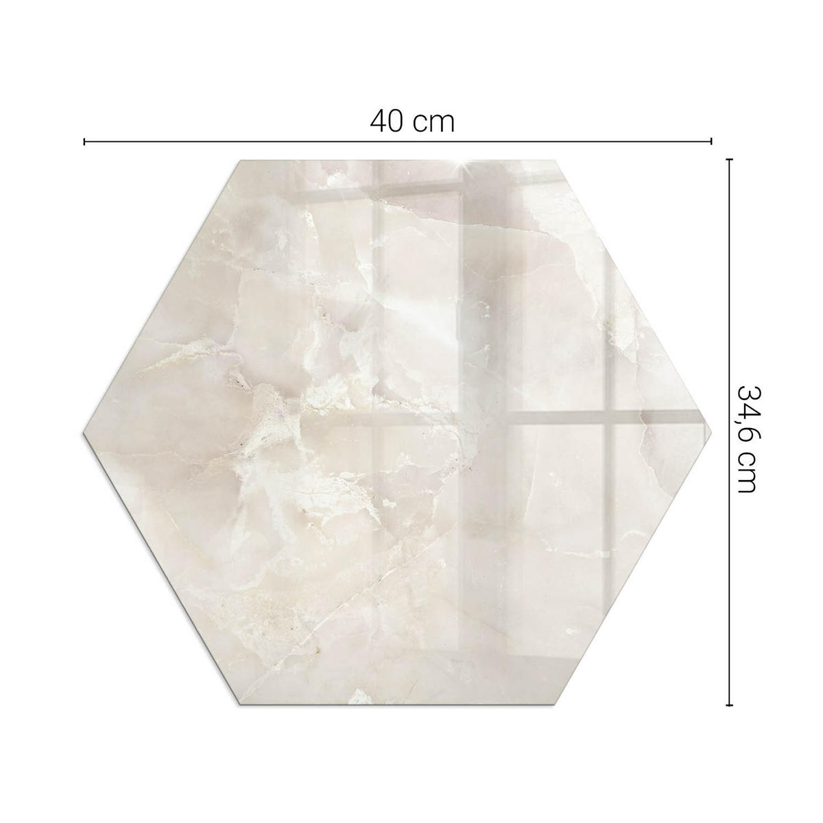 GLASPLATTE für Kamin h40 cm Creme - Creme, Glas (40/40/0.4cm) - ArtPrintCave