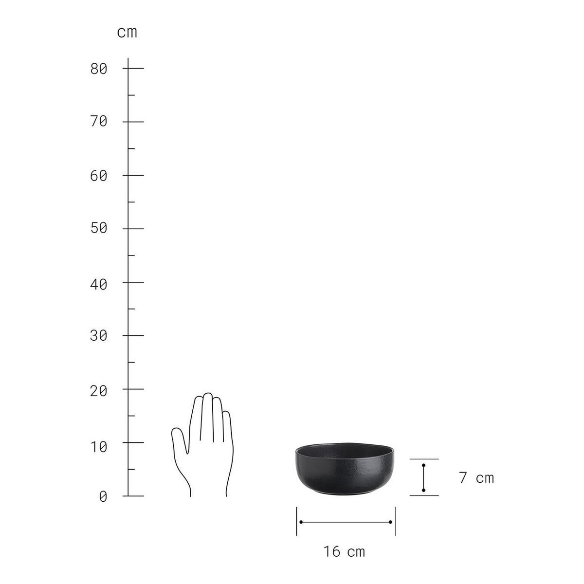 GESCHIRRSET 8-tlg. Casa Nova 4 Personen - Schwarz, Keramik (16/7/16cm) - Butlers