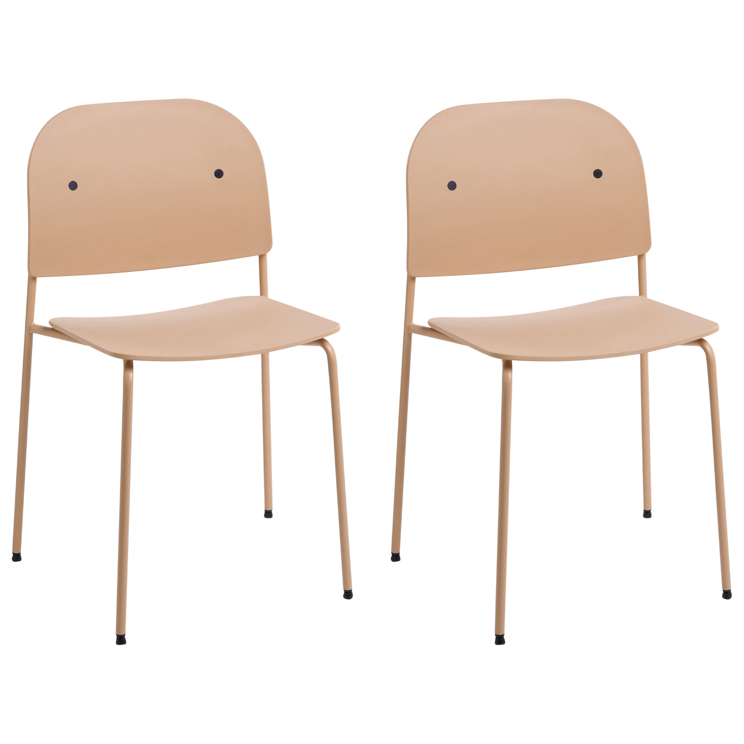 SCAUN DE BUCĂTĂRIE set de 2 metal bej Windust