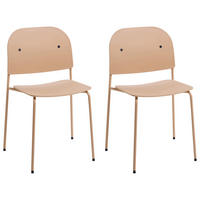 ESSZIMMERSTUHL 2er-Set Metall Beige Windust - Beige, Metall (51/81/50cm) - Beliani