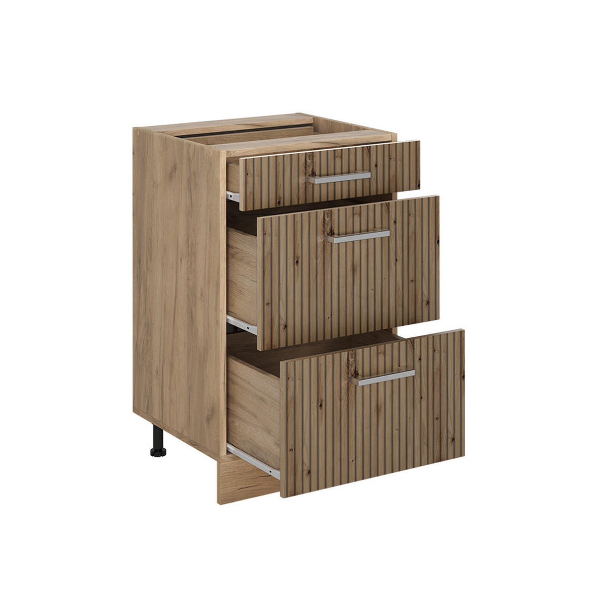 KÜCHENUNTERSCHRANK R-Line, Artisan-Eiche/Goldkraft Eiche, 50 cm Arbeitsplatte Marmor - Honigeiche/Eiche Artisan, Holzwerkstoff (50/81.6/60cm) - Vicco