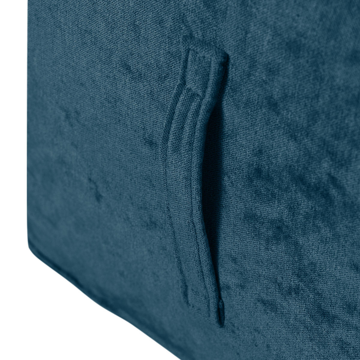 SITZWÜRFEL - Samt - Blau, Textil (47/42/47cm) - home24