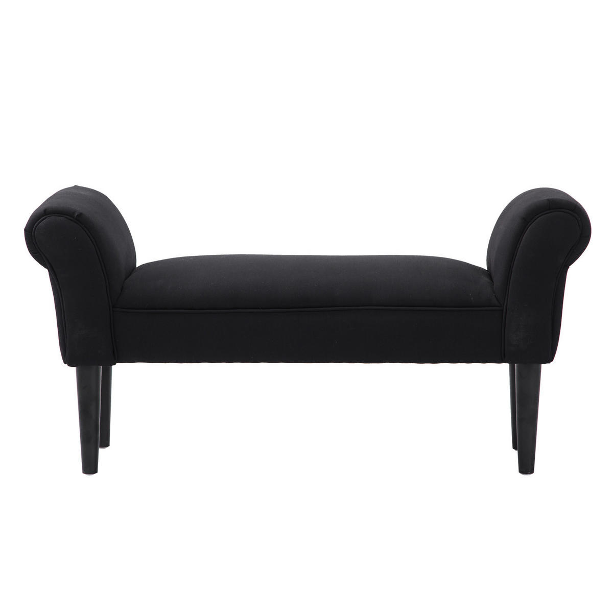 SITZBANK für Schlafzimmer Bettbank Polsterbank MDF Schaumstoff Schwarz - Schwarz, Kunststoff (36/51/102cm) - HOMCOM
