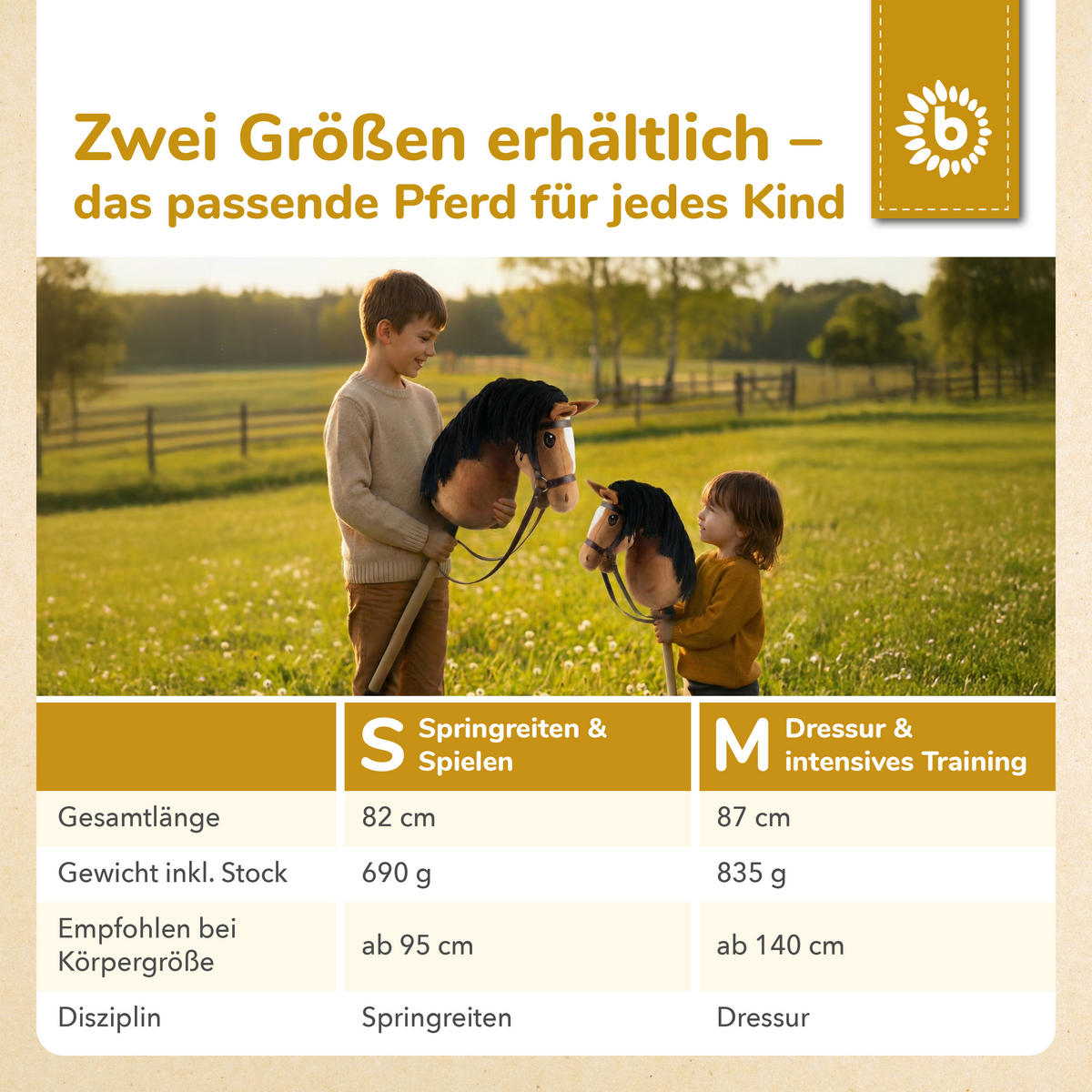 HOBBY-HORSE Steckenpferd Fuchs Größe M - Braun, Textil (35/79cm) - Bieco Spielwaren