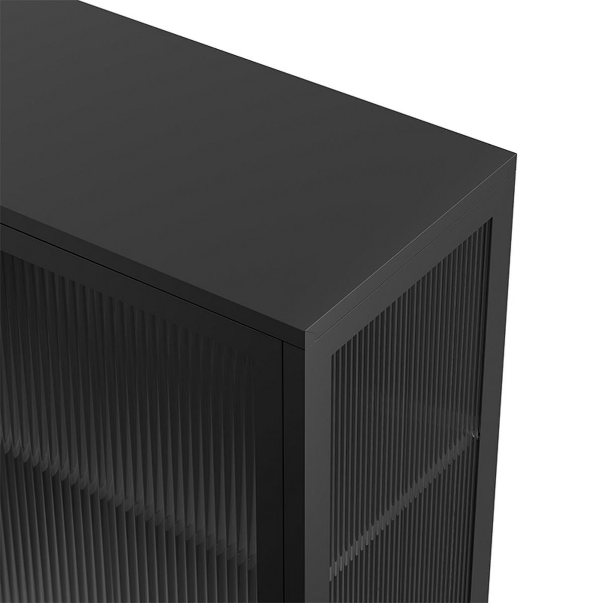 SIDEBOARD 140 cm, Schwarz - Schwarz, Metall (35/80/140cm) - Oviala