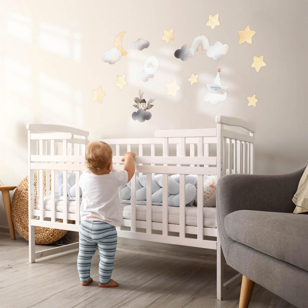 WANDAUFKLEBER 100x118cm - Elemente des Himmels - Multicolor, Kunststoff (100/118/0.1cm) - Wallfluent