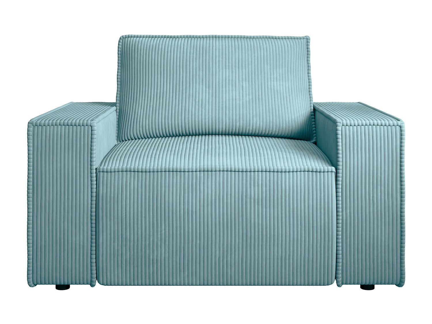 SESSEL mit gerader Rückenlehne - 1 Person - Samt, Stoff - Türkisblau - Türkis, Textil (120/85/86cm) - Vente-Unique