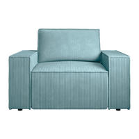 SESSEL mit gerader Rückenlehne - 1 Person - Samt, Stoff - Türkisblau - Türkis, Textil (120/85/86cm) - Vente-Unique