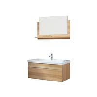 BADMÖBEL WANGEROOGE BIG M - Holz, M - Nussbaumfarben, Holz/Keramik (33/73/80cm) - Home Deluxe