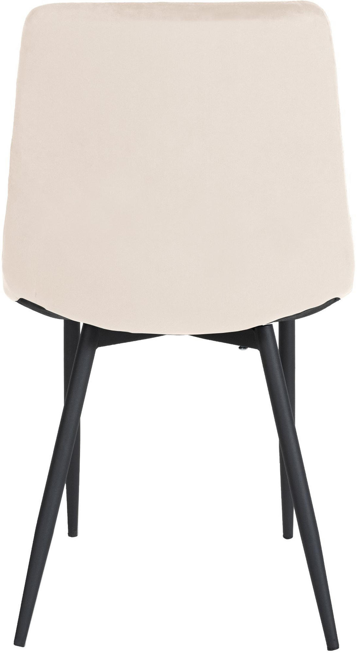 STUHL 4er Set Samt creme - Creme/Schwarz, Textil/Metall (45/83/57cm) - CLP