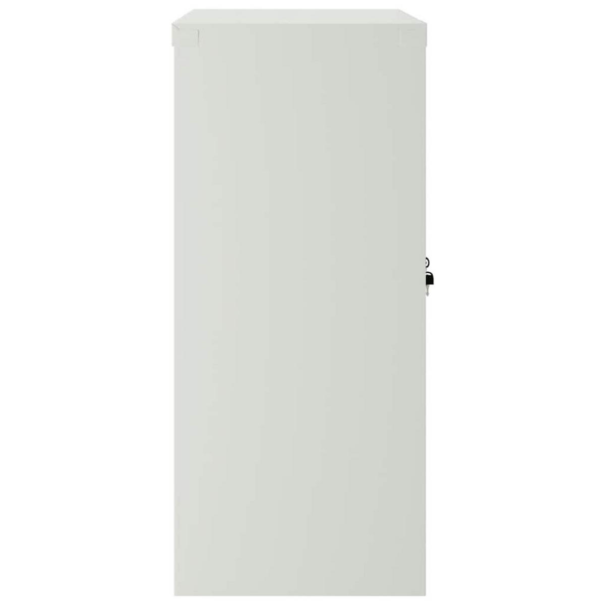 AKTENSCHRANK Mit 2 Türen Grau 90 Cm Stahl - Grau, Metall (40/90/90cm) - vidaXL