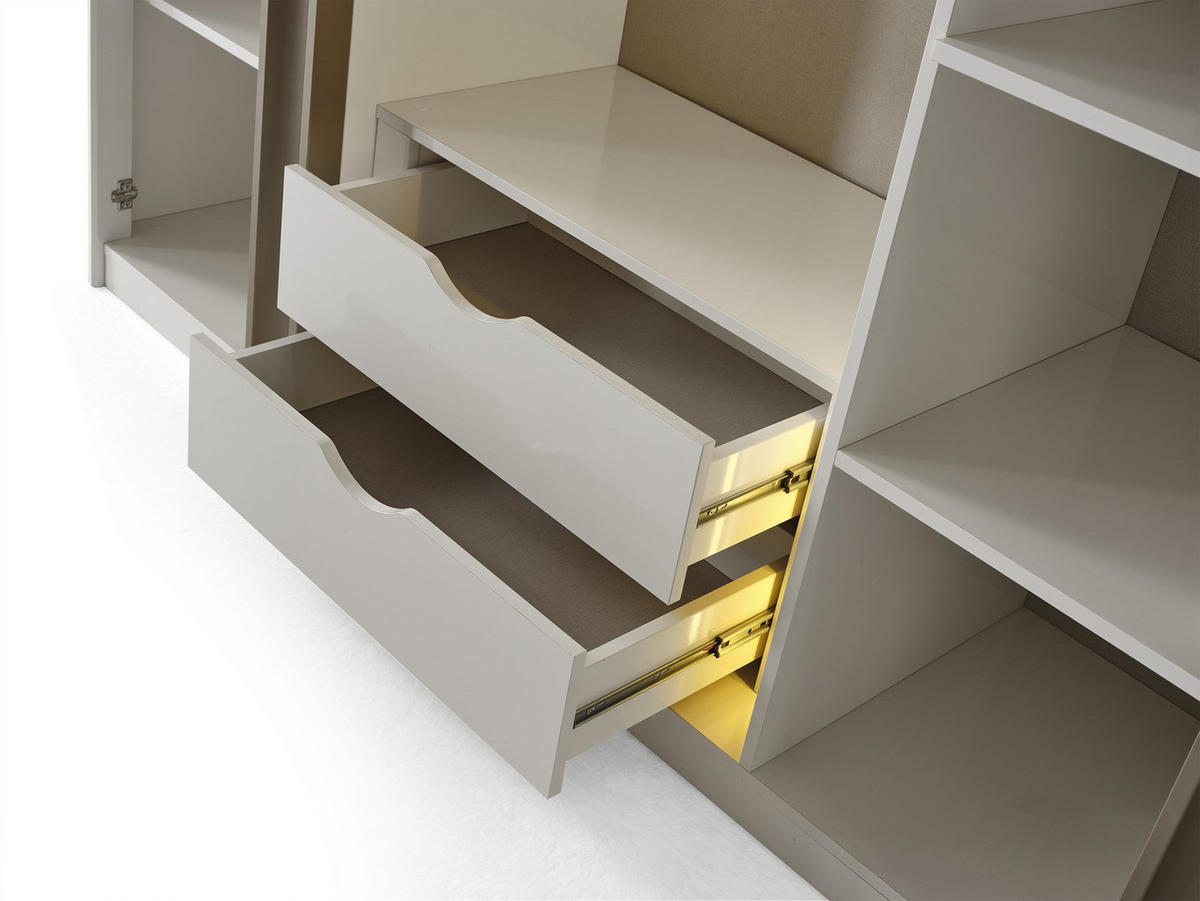 KLEIDERSCHRANK Voyage 6 trg. - Grau, Holzwerkstoff (255/218/60cm)