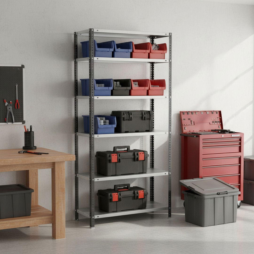 SCHRAUBREGAL PANDA TALL | HxBxT 200x80x40cm | 6 Fachböden | Fachlast 100kg | Anthrazit-Weiß - Anthrazit, Metall (80/200/40cm) - PROREGAL