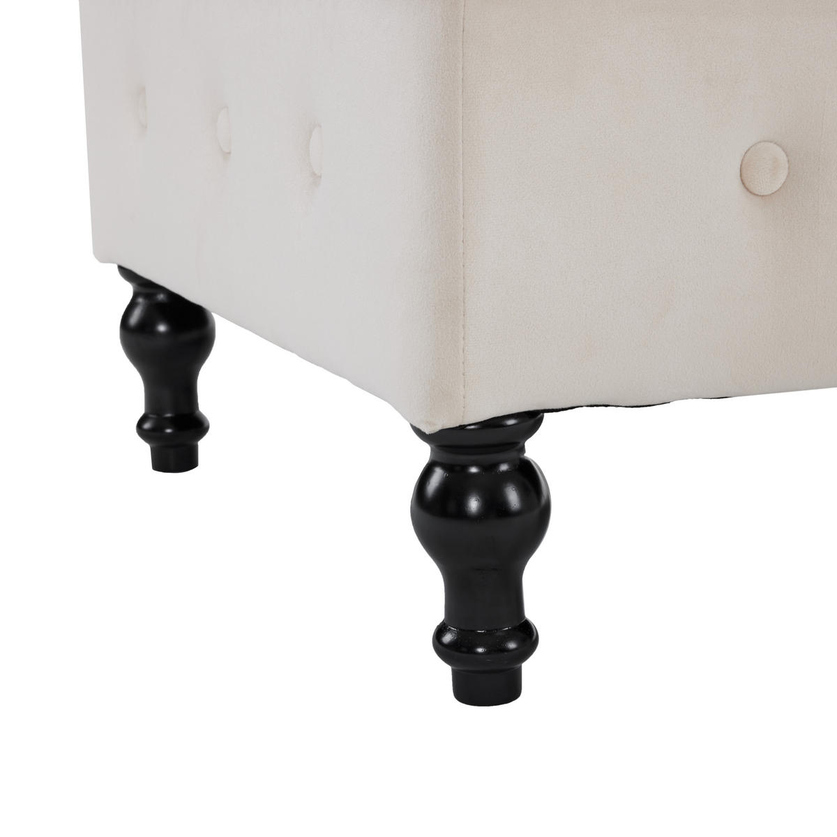 RÉCAMIERE Samt Beige mit Stauraum mit Kissen - Beige, Holz/Holzwerkstoff (144/69/62cm) - WISHDOR