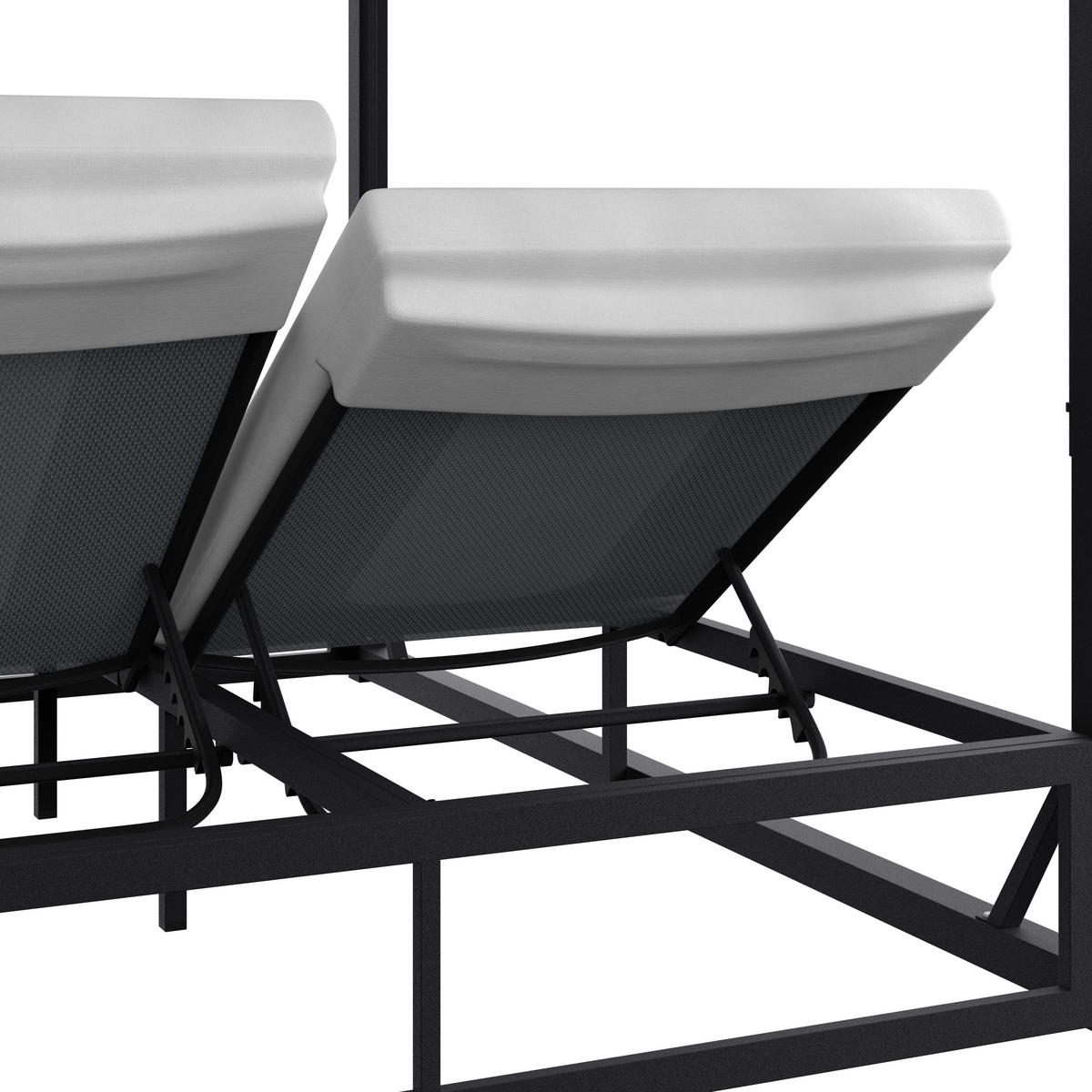 SONNENLIEGE Aviva Weiß Outdoorstoff/Metall - Weiß, Metall (1/196/200cm)