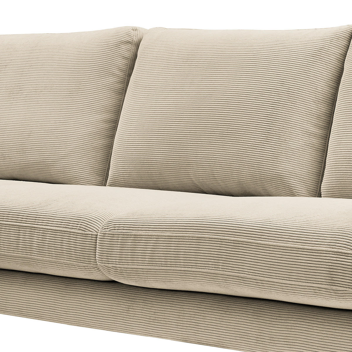 ECKSOFA mit Longchair - Creme, Textil/Metall (262/156cm) - home24