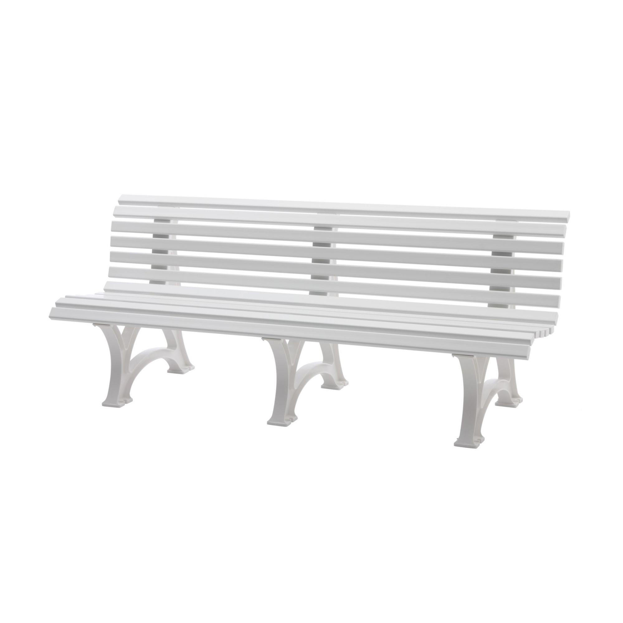 GARTENBANK Jamaika 4 Sitzer Weiß 80 x 200 x 64 cm Witterungskunststoff & UV Beständiger Kunststoff - Weiß, Kunststoff (200/80/64cm) - PROREGAL