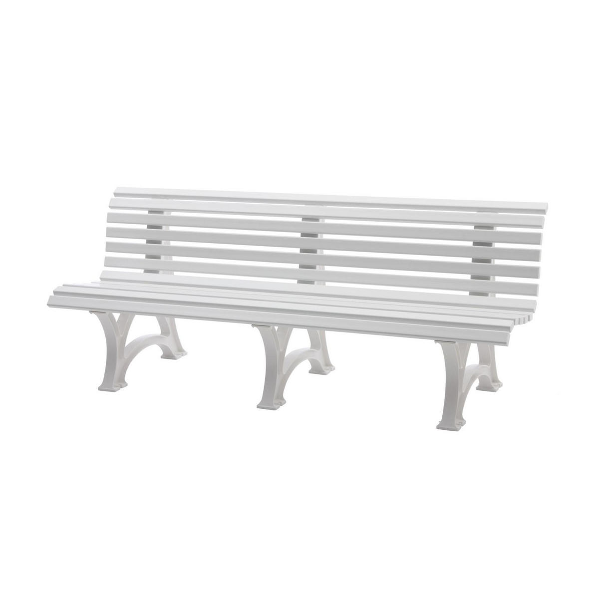 GARTENBANK Jamaika 4 Sitzer Weiß 80 x 200 x 64 cm Witterungskunststoff & UV Beständiger Kunststoff - Weiß, Kunststoff (200/80/64cm) - PROREGAL