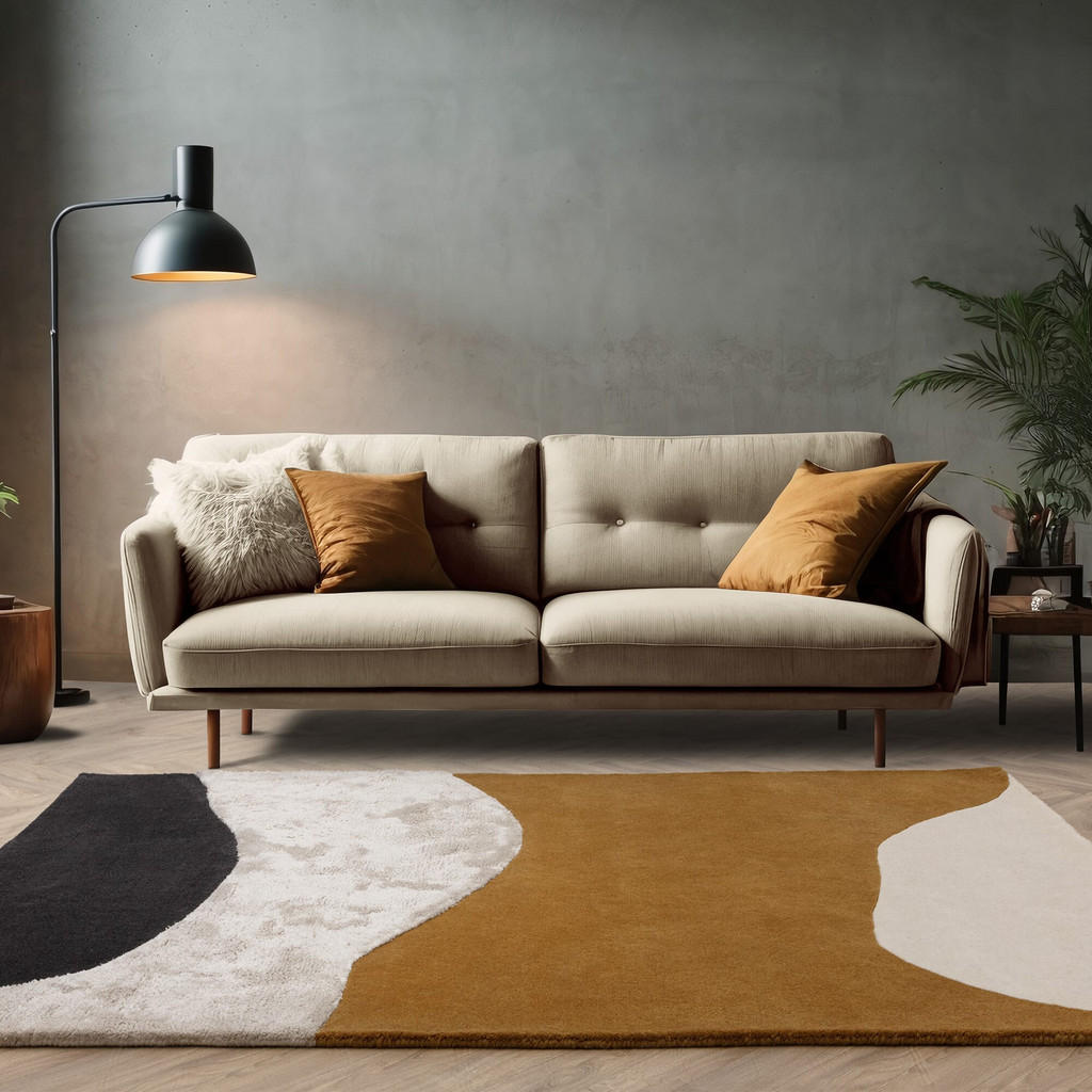 Thumbnail - Kadima Design Teppich, Currygelb, Textil, Abstrakt, Rechteckig, 120x170 cm, in verschiedenen Größen erhältlich, Teppiche...