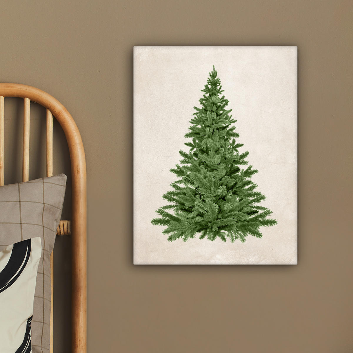 LEINWANDBILD Weihnachtsbaum - Grün - Weihnachten - Feiertage 30x40 cm - Olivgrün, Textil (30/40cm) - MuchoWow