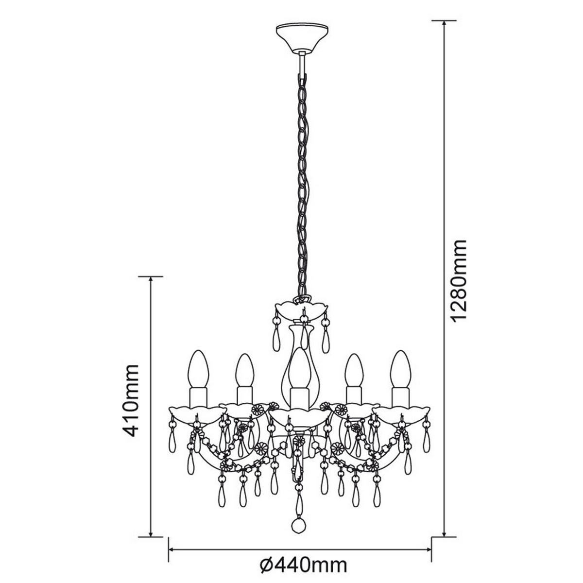 KRONLEUCHTER ACRYLDEKOR CHROM KLAR LED - Klar, Metall (44/44/128cm) - Globo Lighting