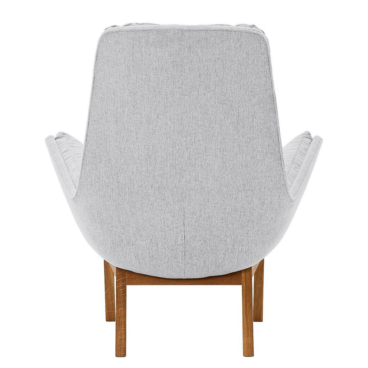 SESSEL mit Holzfüßen - Eichefarben/Hellgrau, Eichenholz/Textil (83/95/97cm) - home24